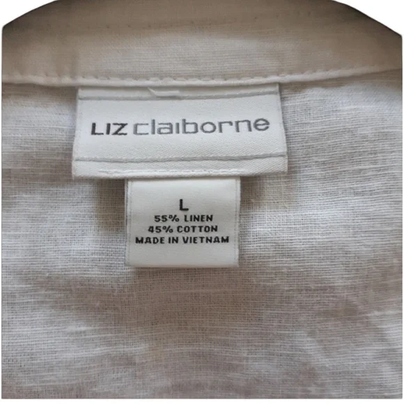 LIZ CLAIBORNE Linen Blend Button Jacket Size Large - Picture 7 of 8